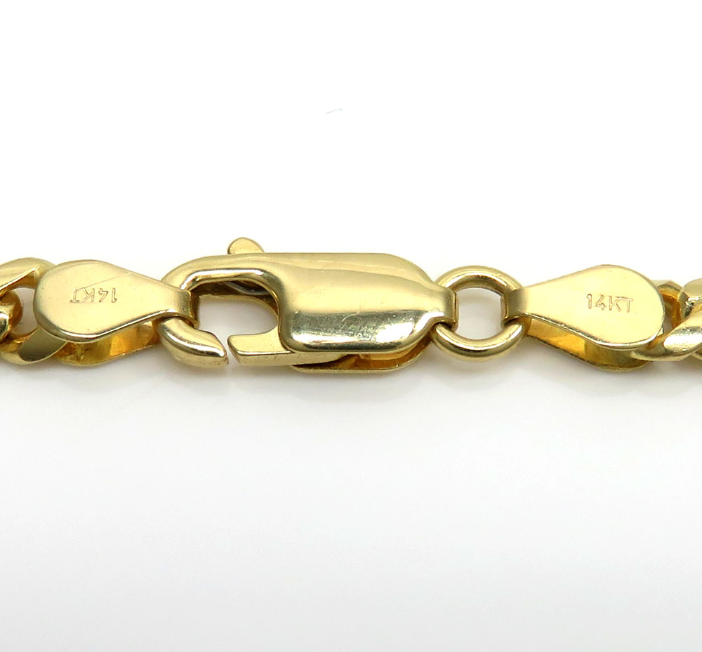 14k yellow gold solid miami link chain 18-24 inch 4.20mm - Image 4