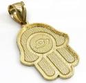 10k two tone gold diamond cut hamsa pendant 
