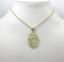 10k two tone gold diamond cut hamsa pendant 