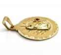 10k yellow gold small santa barbara ruby cz pendant 0.05ct