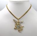 14k two tone gold angel vs demon large pendant 