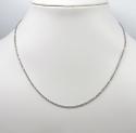14k white gold skinny diamond cut rope link chain 16-22 inch 1.50mm
