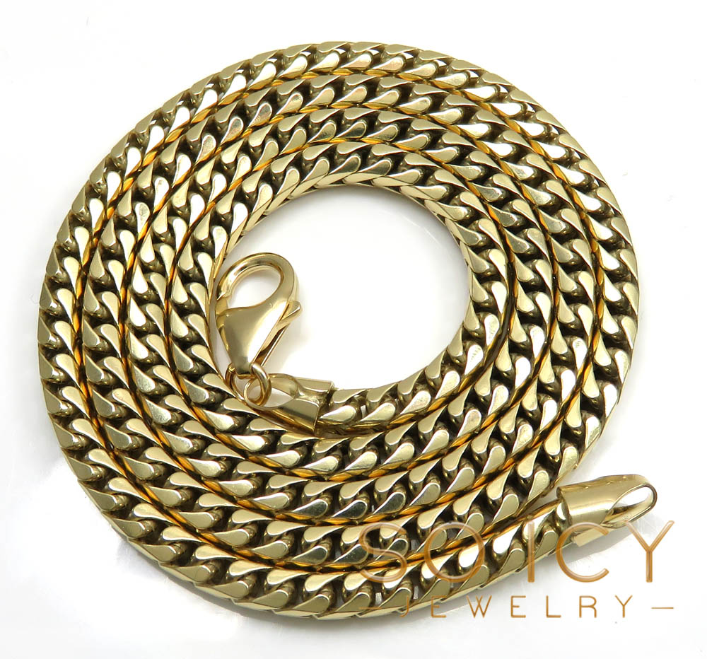 10k solid yellow gold tight link franco chain 20-26 inch 4.5mm - Image 2