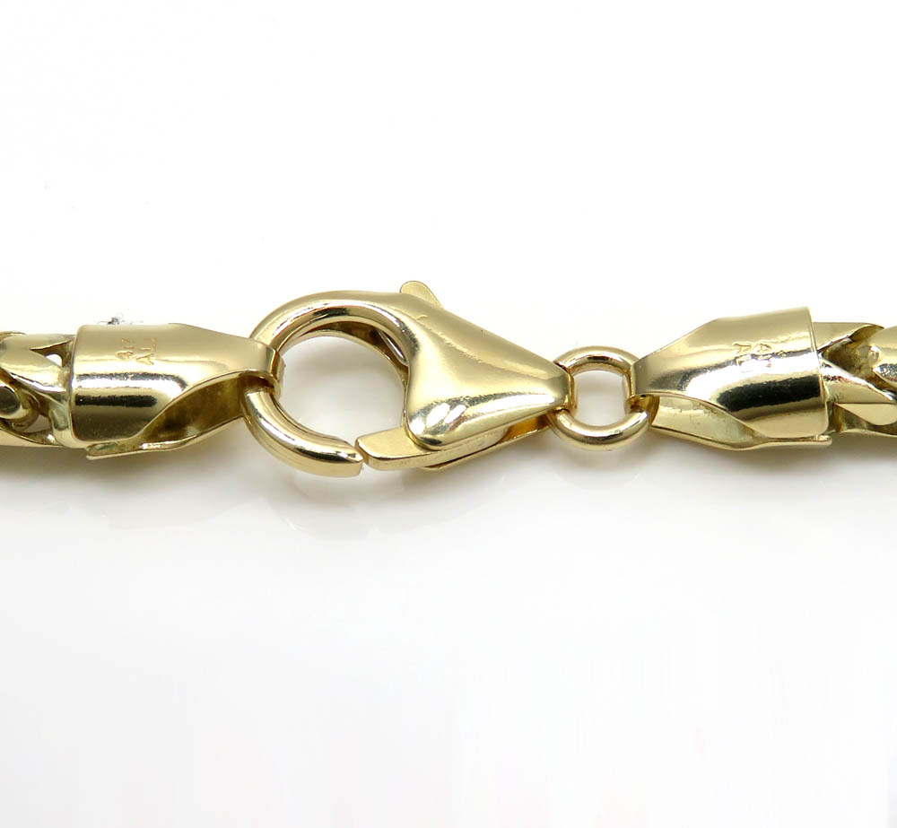 10k solid yellow gold tight link franco chain 20-26 inch 4.5mm - Image 4