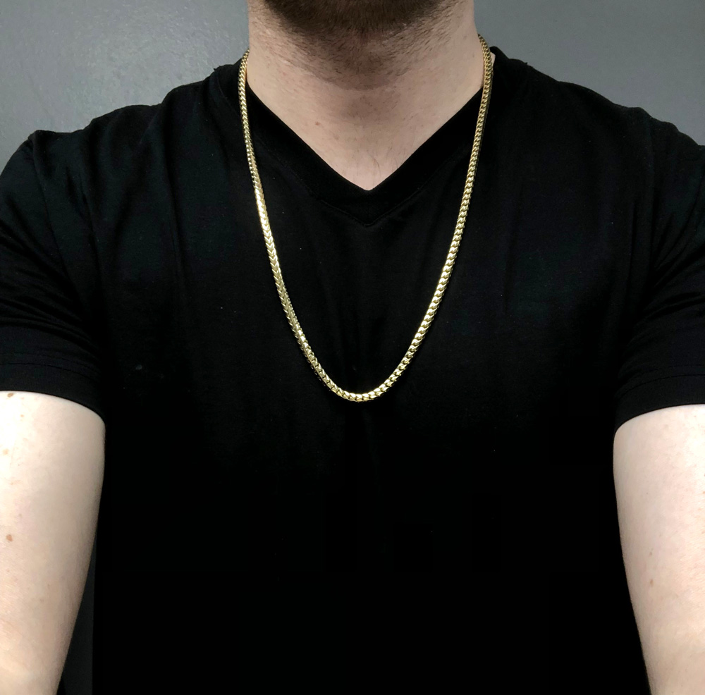 10k solid yellow gold tight link franco chain 20-26 inch 4.5mm - Image 7