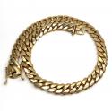 14k yellow gold solid miami link chain 18-26 inch 13.20mm