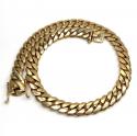 14k yellow gold solid miami link choker chain 18 inch 13.20mm