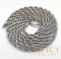 14k white gold solid diamond cut rope chain 18-26 inch 3mm