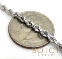 14k white gold solid diamond cut rope chain 18-26 inch 3mm