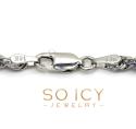 14k white gold solid diamond cut rope chain 18-26 inch 3mm