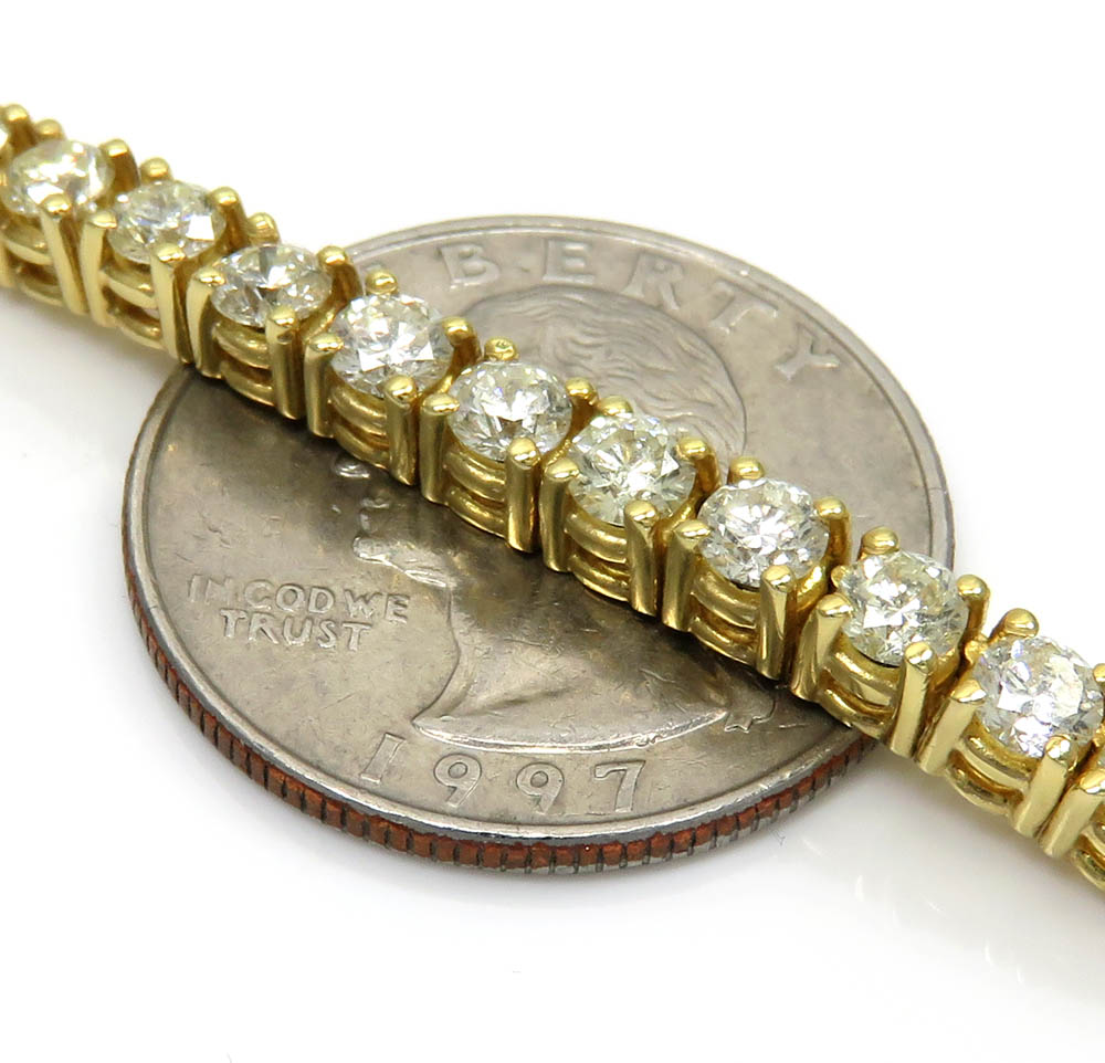 14k gold round 20 pointer diamond tennis chain 20-24 inches 4mm 24.00ct