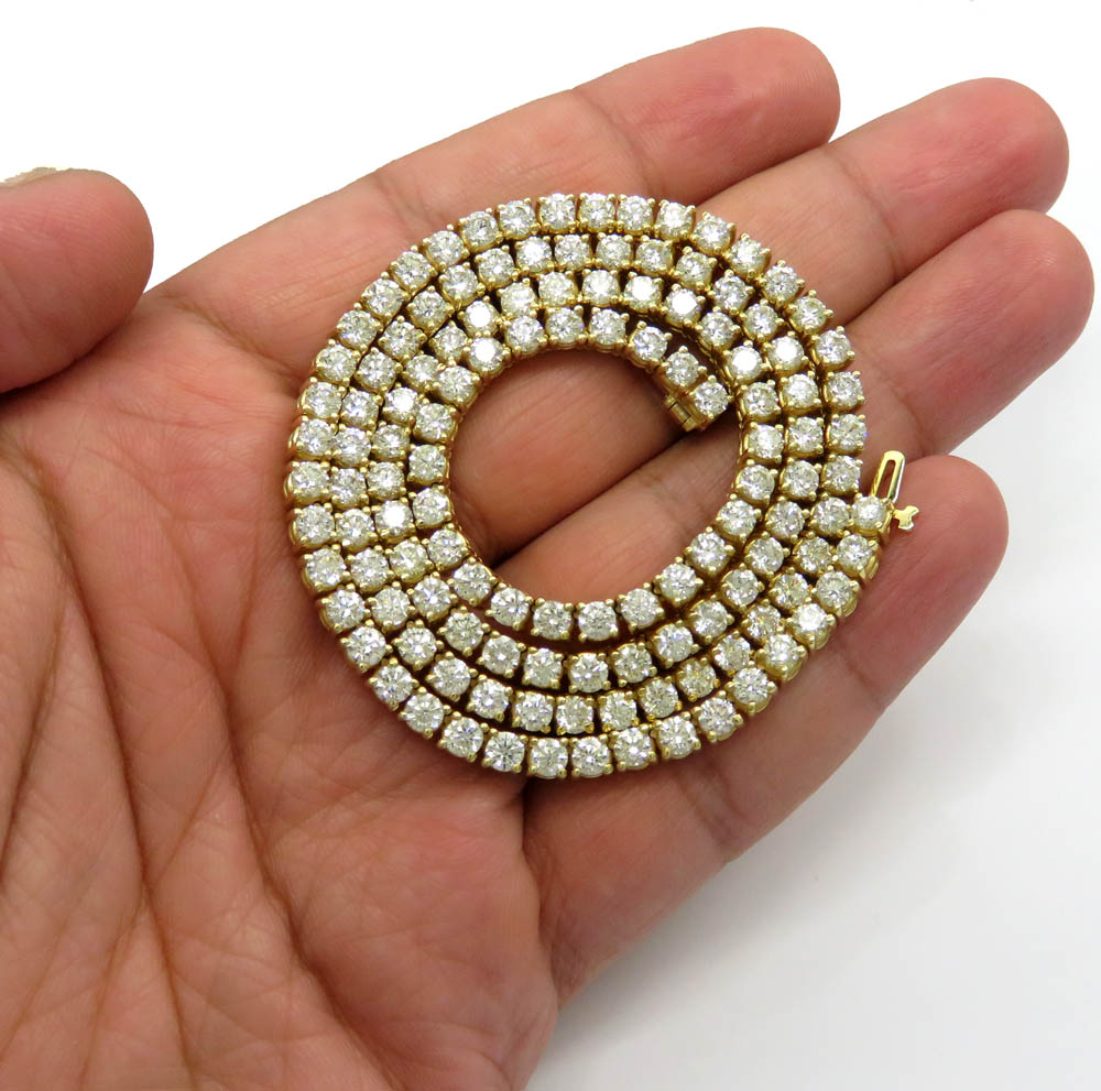 14k gold round 20 pointer diamond tennis chain 20-24 inches 4mm 24.00ct - Image 6