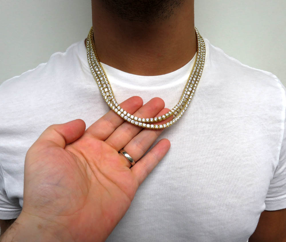 14k gold round 20 pointer diamond tennis chain 20-24 inches 4mm 24.00ct - Image 7