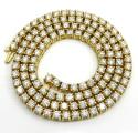 14k gold round 20 pointer diamond tennis chain 20-24 inches 4mm 24.00ct