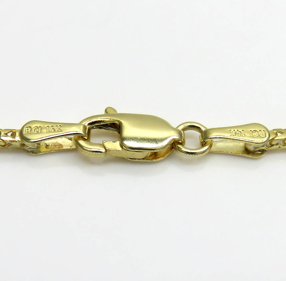14k yellow gold skinny solid tight franco link chain 16-24 inches 1.2mm