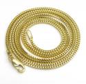14k yellow gold skinny solid tight franco link chain 16-24 inches 1.2mm