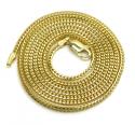 14k yellow gold skinny solid tight franco link chain 16-24 inches 1.5mm