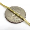 14k yellow gold skinny solid tight franco link chain 16-24 inches 1.5mm