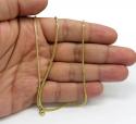 14k yellow gold skinny solid tight franco link chain 16-24 inches 1.5mm