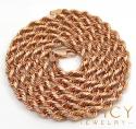 14k rose gold solid diamond cut rope chain 18-26 inches 4mm