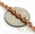 14k rose gold solid diamond cut rope chain 22-26 inches 3.5mm
