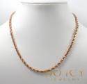 14k rose gold solid diamond cut rope chain 18-26 inches 4mm