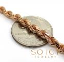 14k rose gold solid diamond cut rope chain 18-26 inches 5mm