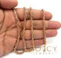 14k rose gold solid diamond cut rope chain 18-26 inches 5mm