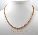 14k rose gold solid diamond cut rope chain 18-26 inches 5mm