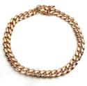 14k rose gold solid miami link bracelet 8 inch 6.80mm