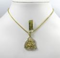 10k yellow gold money bag fat small buddha diamond pendant 0.34ct