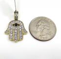 10k yellow gold diamond evil eye hamsa pendant 0.92ct