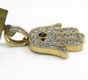 10k yellow gold diamond evil eye hamsa pendant 0.92ct