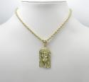 10k yellow gold classic jesus pendant with 20-24 inch 3mm rope chain