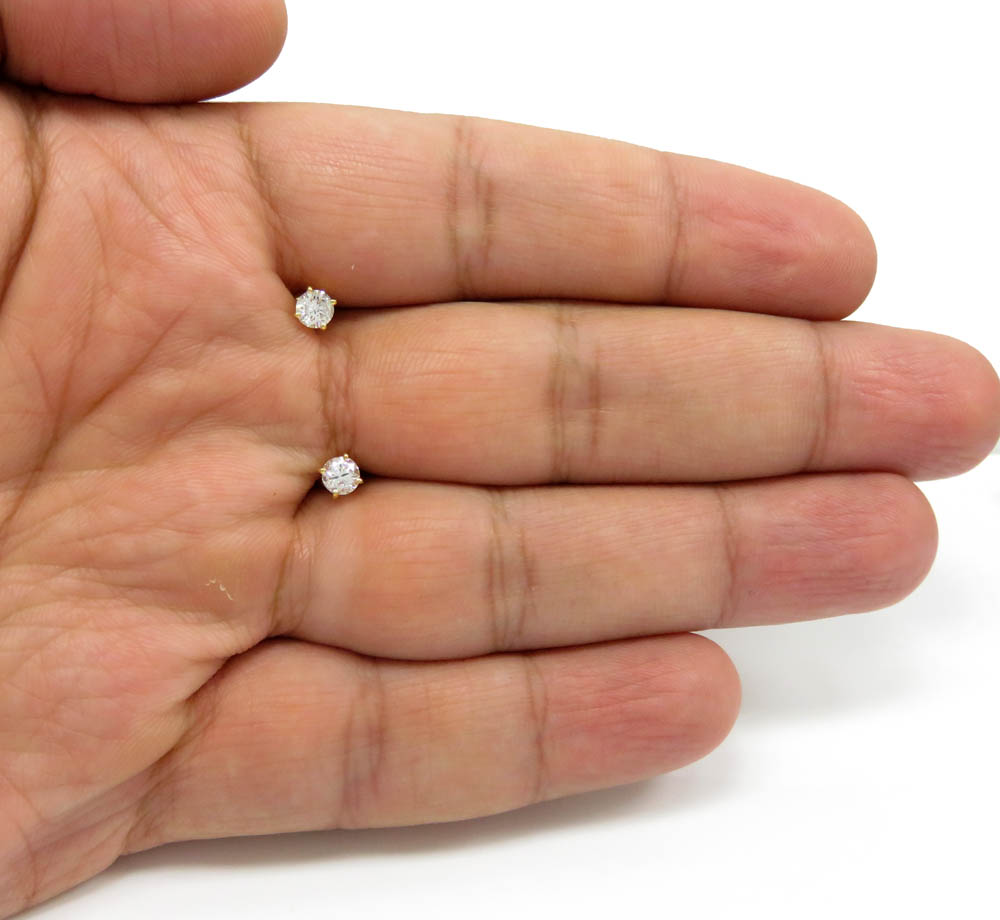 14k gold clean round cut 0.25 pointer diamond studs earrings 0.50ct - Image 5