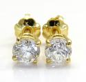 14k gold clean round cut 0.25 pointer diamond studs earrings 0.50ct