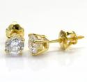 14k gold clean round cut 0.25 pointer diamond studs earrings 0.50ct