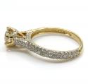 14k yellow gold round diamond pave engagement ring 1.10ct