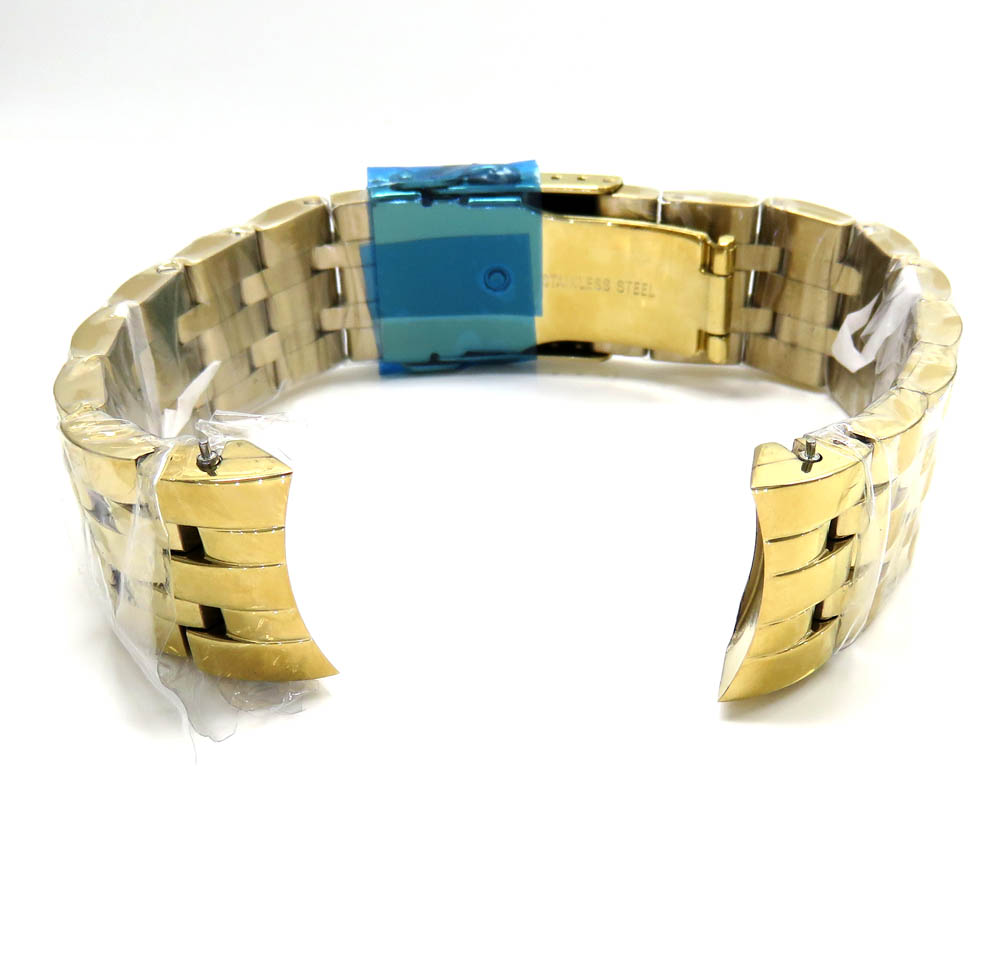 Mens yellow stainless steel joe rodeo 20mm watch band  - Image 2