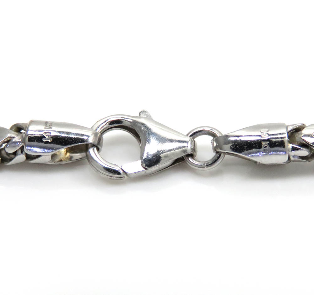 Buy 10k White Gold Solid Tight Link Franco Bracelet 8 Inches 3mm 