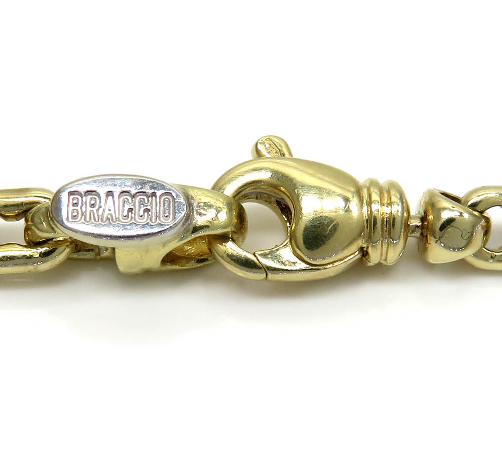 14k yellow gold braccio solid cable link chain 22-24 inches 4.30mm 