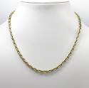 14k yellow gold braccio solid cable link chain 22-24 inches 4.30mm 