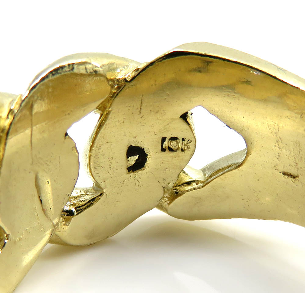 14k yellow gold solid xl flat 11mm cuban ring 