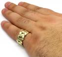 14k yellow gold solid xl flat 11mm cuban ring 