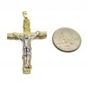 10k solid two tone bark wood finish jesus cross 