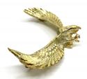10k yellow gold large solid heavy diamond cut eagle pendant