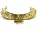 10k yellow gold large solid heavy diamond cut eagle pendant