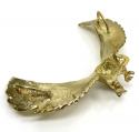 10k yellow gold large solid heavy diamond cut eagle pendant