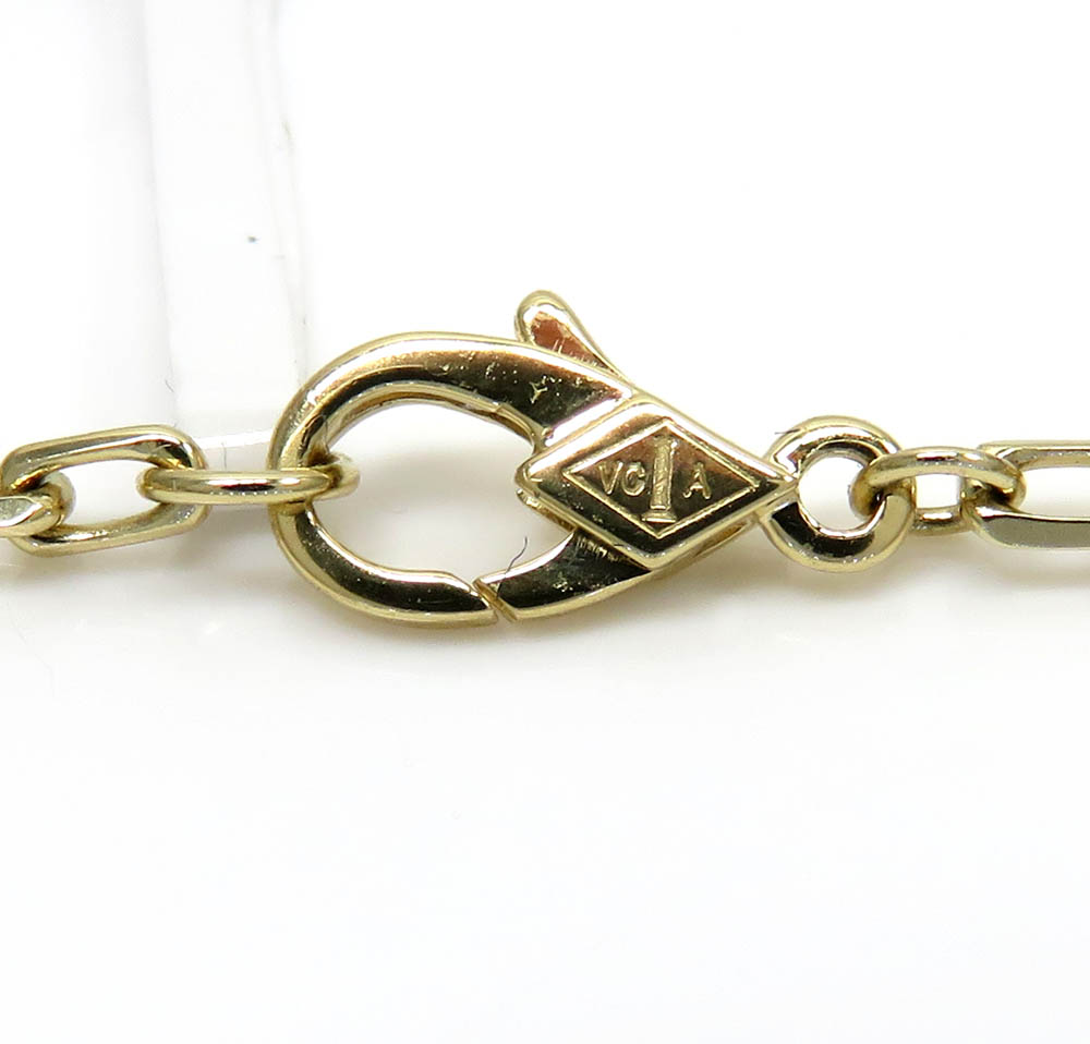 Ladies 18k yellow gold pearl clover bracelet 7.50 inches 15mm 