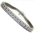 14k white gold 3 row diamond tennis bracelet 7.50 inches 4.00ct